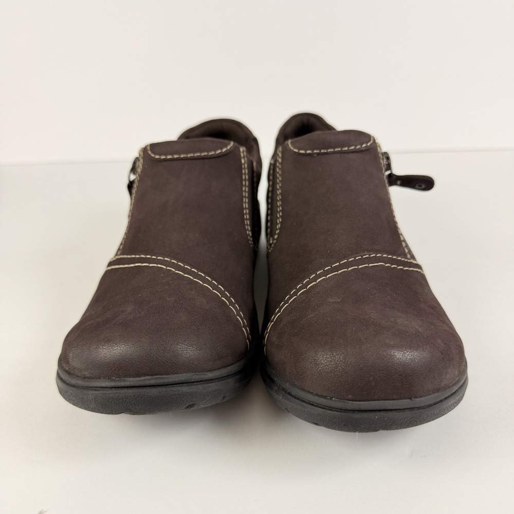 Clarks Carlyle Ray Brown Nubuck Slip On Shoes Womens 9 NWOB Comfort - Picture 2 of 9